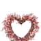 18" Pink Hearts & Rosebuds Artificial Heart Shaped Valentine's Day Wreath